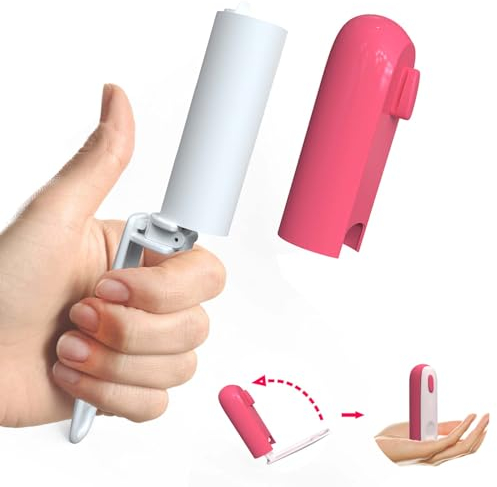 ROCKYGFI Travel Lint Roller for Pet Hair Extra Sticky, Portable Mini Lint Remover for Clothes, Small Size Lint Roller in Purse, Retractable & Foldable Dust Roll Pocket(120 Sheets Refill, Rose Pink)