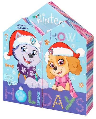Calendrier de l'Avent Pat' Patrouille pour filles - Skye et Everest - Bijoux et accessoires beauté - Cadeau de Noël - Ensemble festif