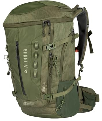 Alpinus - Wanderrucksack Otway 40 L, Rucksack Sport und Outdoor, Trekkingrucksack Robustes, Wasserdichten Eigenschafte, Backpacking Ergonomisch Geformte, Wanderrucksäcke - olivgrün