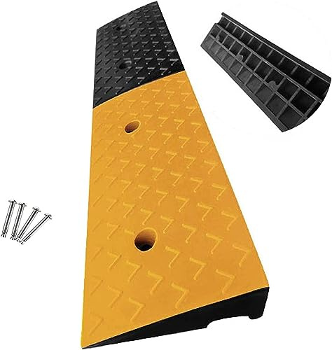 bimiti 5 Rise Rubber Kerb Ramp, 13cm Height Heavy Duty Curb Ramp, Large Load Capacity Threshold Ramp, Curb Ramps for Driveway Sidewalk Car Loading Dock Bike Motorcycle Wheelchair, 100 x 30 x 13cm