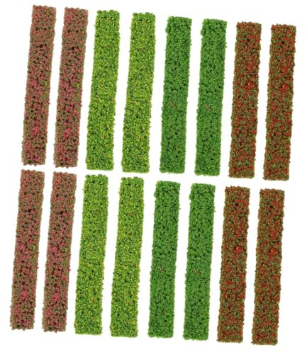 ABOOFAN 16pcs Artificial Plants Outdoor Decorative Miniature Shrub Strips for Sand Landscape