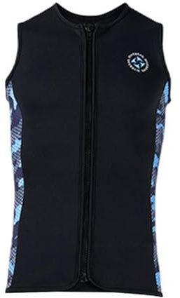 NeoprenChasuble Chasuble Neopren 3mm Zipper Ärmelloser Tauch Neoprenanzug für Herren, Schwarz, XXL