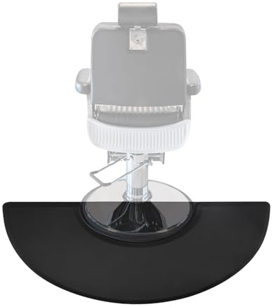 Salonmatte Halbrundes Bodenpolster Schwarz 150CM Anti-Ermüdungsmatte Bodenteppich Stehmatte Geeignet für Friseurstuhl Salonstuhl etc