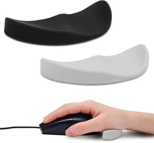Ergonomisches Mauspad mit Handgelenkstütze, ergonomische Handgelenkauflage für Bürocomputer (Schwarz, Grau), 2 Stück