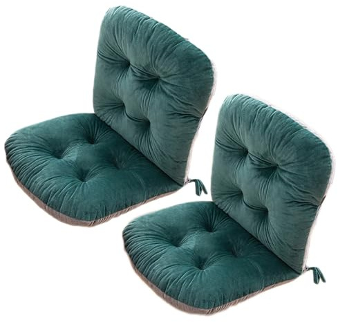 AOPEZIA Stuhlkissen mit Rückenteil Sitz und Rückenkissen mit Bänder Polsterauflage, Gartenstuhlauflage Niedriglehner Auflage Polsterauflage Gartenstuhl(Dark Green,2 Pieces)