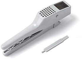 ISCBAFYX Garlic chopper Kitchen 2 In 1 Garlic Press Mincer Manual Garlic Crusher Squeezer Garlic Chopper Slicer Vegetable Tools(White)