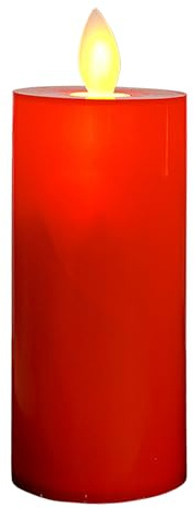 Duroecsain Rote Stumpenkerzen, flammenlos, rote Kerzen, batteriebetriebene Kerzen, Votivkerzen, rote Flammenlose Votivkerzen, LED-Kerzen, Tischdekoration für Hochzeit, Festival, Weihnachten,