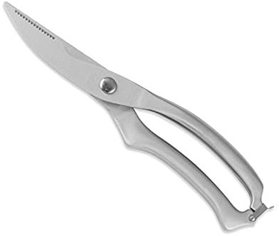 Kitchen Poultry Shears, Kitchen Knife Scissors Strong Chicken Bone Duck Fish Meat Scissors Stainless Steel Vegetable Kni (Wood Hand) (Full Steel)