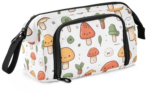 Federmäppchen mit großem Fassungsvermögen, Pilzpflanzen, Stifteetui, Schreibwaren-Tasche, Schule, Uni, Büro, Organizer für Teenager, Erwachsene, Studenten, Pilzpflanzen, Einheitsgröße, Aktentasche