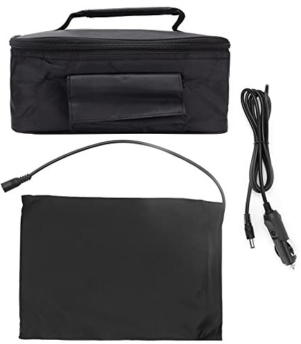 ALQSIM Portable Car Microwave, Electric Microwave Oven for Car, 12V Fast Heating Lunch Picnic Box for Travel Camping Food Cooking