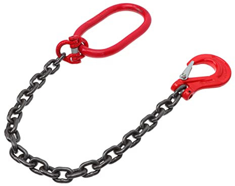 CATIEBYE Single Leg Chain Sling with Hook Heavy Duty Lifting Chain Sling for Construction and Plant Handling and Anti Design Capacity