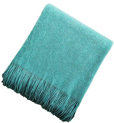 MOLUCKFU Strickdecke Im Nordischen Stil Einfarbige Sofadecke Mit Fransen Hergestellt Aus Umweltfreundlichen Und Hautfreundlichen Materialien Einsatz Zuhause Und Hotel