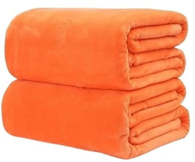 CLENEA 1 stücke Decke Textil Luft/Sofa/Bettwäsche Wirft Winter Warme Weiche Bettlaken Pelz Decke Haushalt Weichen, saugfähigen Bad Handtuch(Orange,70x100cm)