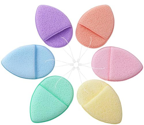 Spugna Da 6 Pezzi, Soffio Struccante, Strumento Per Lavare Il Viso, Soffio Per Cipria Riutilizzabile, Strumento Per La Pulizia Del Viso, Spugna Detergente