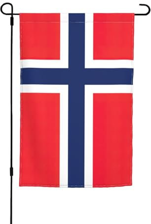 Bandera noruega con impresión de bandera de Noruega, bandera de jardín personalizada de 12 x 18 pulgadas, bandera de patio de doble cara para decoración de césped, balcón