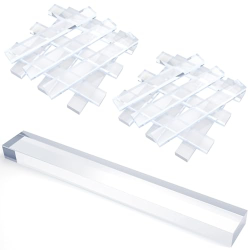 Innconee 200 Stück 0,3 x 0,6 x 5,1 cm klare Einstellblöcke für glasklare Kunststoff-Setzblöcke für Spiegel, Badezimmer, Dusche, Großmontage, Raum, Küche, Fenster, Abstandshalter, Bauscheibe