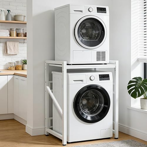 Waschmaschinenregal, Waschmaschinenschrank, 3 Höhenverstellbar, Über Dem Waschmaschinenregal, Waschmaschine Trockner Schrank Regals, Tragfähigkeit 300 Kg, Für Badezimmer Küche Balkon Waschküche
