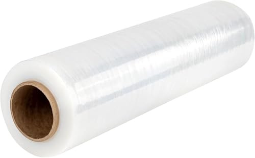 ITALDIBIPACK - Film Estensibile Imballaggio - Pellicola Imballaggio Trasparente per Spedizioni e Trasloco - 1 Rotolo Manuale Cellophane per Imballaggio - Spessore 23my Extra Resistente