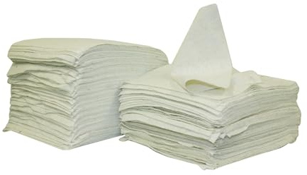 ELOtex Basic Vliestuch I, Maschinenputztuch, rohweiß, 38 x 38 cm, 10 kg, ca. 350 Blatt, Baumwolle