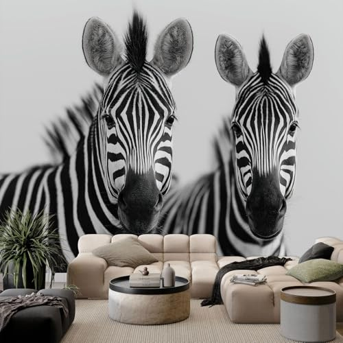 Fotomurales 3D Animal cebra 300x210 cm Papel Pintado Fotográfico, Decoración De la Pared Murales para Salón, Dormitorio, Habitación para Niños, Pared de TV