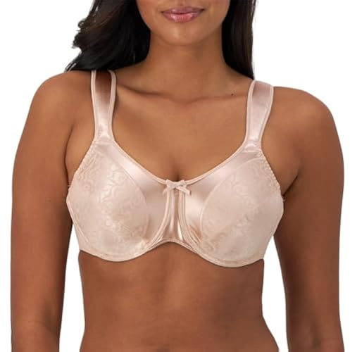 Bali Women's Satin Tracings Minimizer Underwire Bra, Rosewood, 42DDD