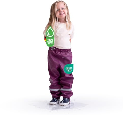 BMS Regenbundhose, wasserdicht für Mädchen in Beere Größe 80 | Robuste, komfortable Hose für Alltag, Freizeit und Outdoor-Aktivitäten