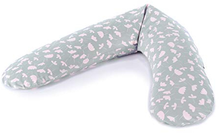 Das Original Theraline Stillkissen | 190 cm | Dinkelfüllung | inklusive Bezug Zarte Blüten