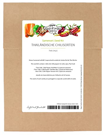 Piments thaï - kit de graines avec 3 variétés ultra épicées pour la cuisine thaïlandaise