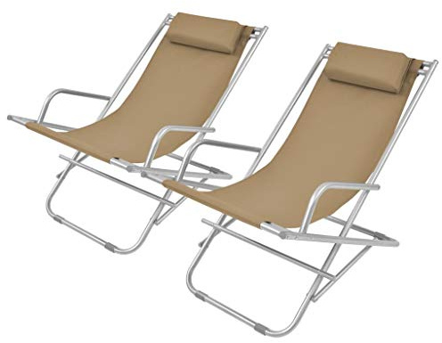 vidaXL 2X Liegestuhl Klappstuhl Faltstuhl Gartenstuhl Sonnenliege Strandliege