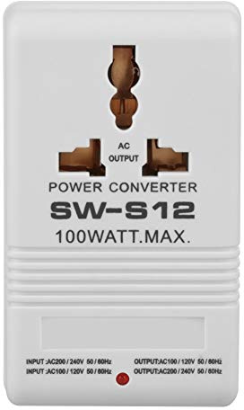 Voltage Converter BiuZi, SW-S12 ABS Power Transformer 100W 110V/120V To 220V/240V Step-Up&Down Dual Channel Power Voltage Converter