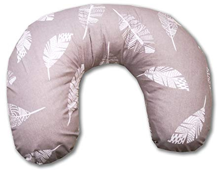 EMI&SAM Stillkissen Lagerungkissen 60x50cm FillBall Bananenform Stillkissenbezug ((nur Bezug) 12. Grau Feder)