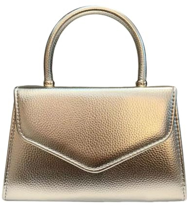 LeahWard Women's Patent Clutch Top Handle Bag Wedding Evening Purse Gift K88 (Gold)