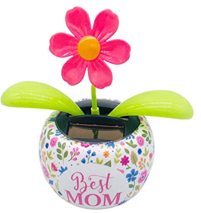 Ljourney Solar Wobble Figure – Decorative Solar Flower Figurine Solar Figure Ornament for Your Car, Home or Office