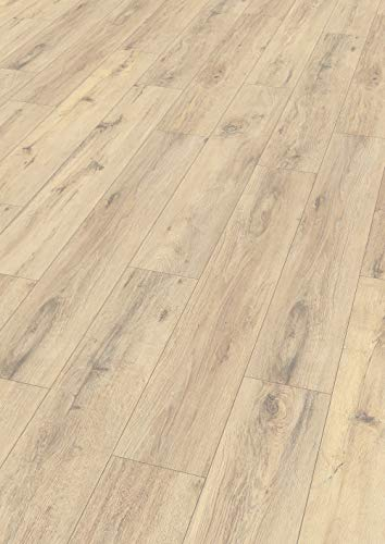 EGGER Home Laminatboden EHL039 Parkett Eiche (8mm, 1,995m²) | authentische Holzoptik | | Einfache Verlegung durch CLIC It! System | Praktisch & wertbeständig