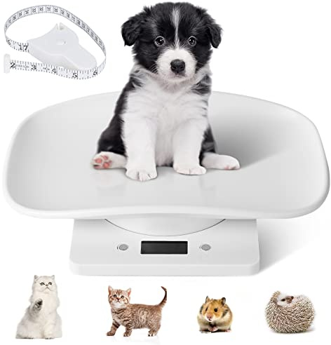 Pèse-personne numérique pour animal domestique - Écran LCD - Avec ruban à mesurer - Multifonction - Pour cuisine, salle de bain - Mesure le poids avec précision (maximum : 10 kg)