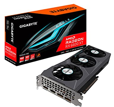 Gigabyte Carte graphique Radeon RX 6600 XT Eagle 8G, système de refroidissement WINDFORCE 3X, 8 Go 128 bits GDDR6, GV-R66XTEAGLE-8GD Carte vidéo