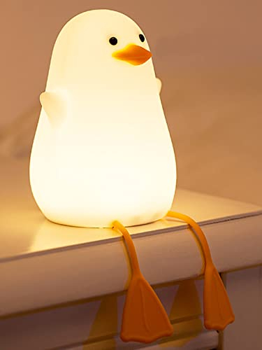 Luz de noche de guardería de pato de amonita, bonita lámpara de pato de silicona para decoración de guardería de niños como vacaciones, cumpleaños para niños y niñas