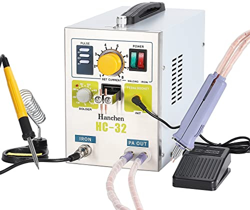 Hanchen Punktschweißgerät für Akku Schweißgerät Profi Batterien Punktschweißer Spot Welder Schweißen & Löten 2 in1 für 18650 16430 22650 32650 Batterie 220V