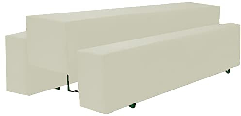 Brandsseller Hussen Set 3-teilig für Bierzeltgarnituren 1 x Tisch ca. 220 x 70 cm - 2 x Bank ca. 220 x 25 cm Ecru