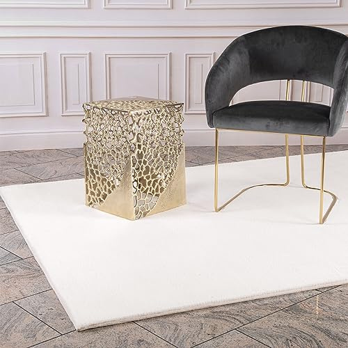 carpet city Hochflor Teppich Wohnzimmer - Einfarbig Weiss - 200x290 cm - Super Soft Polyester, Samtig-Flauschiger Flor - Fell-Teppiche für Schlafzimmer, Esszimmer, Arbeitszimmer