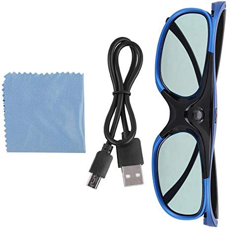 Niiyen Gafas de Juegos de películas en 3D, Gafas de Estilo 3D Gafas universales de Obturador Activo Tipo Gafas 3D Proyector 3D DLP Link Gafas 3D Lentes HD para películas en 3D Juegos
