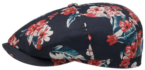Stetson Hatteras Flowlin Flatcap Gemusterte Mütze Leinen Geblümt Mehrfarbig Damen Herren Frühjahr Sommer