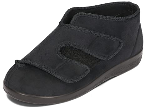 OrtoMed Chaussures Orthopédiques Femmes Hommes Largeur Réglable 36-46 UE (Noir 649, Système Taille Chaussures EU, Adulte, Numérique, Moyen, 38)