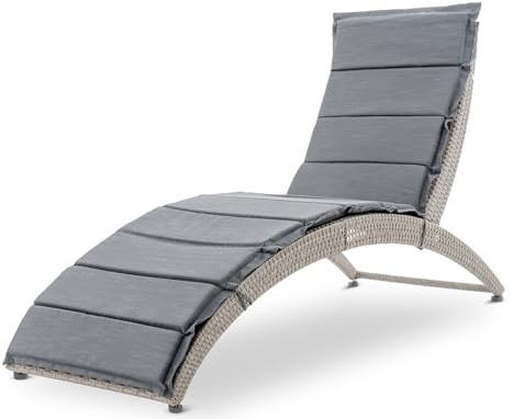di volio Sonnenliege Polyrattan klappbar mit Auflage Outdoor Ciampino