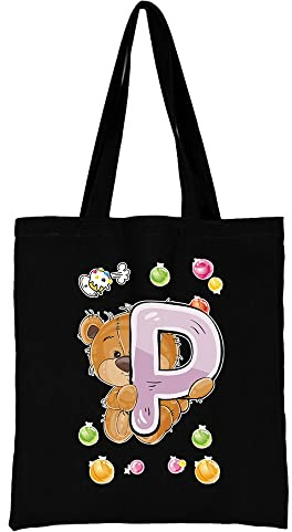 26 Letter Printed Canvas reusable grocery bags, Foldable Casual Travel HandBag, Shoulder Beach Tote Bags, Shopper bag eco friendly super strong washable Storage bags Shopping bag Canvas bag for Women