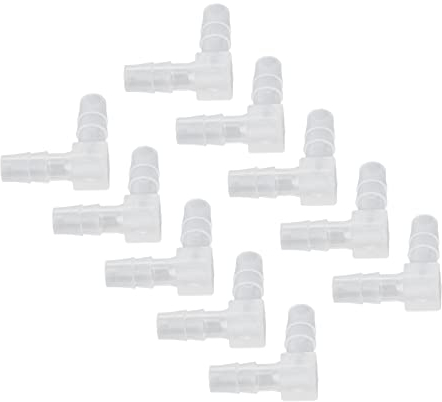 Raccordo Gomito Plastica, 10 Pezzi Portagomito 90 Gradi, Adattatore Unione a L per Giuntura Con Giunto Spinato Uguale (6mm)