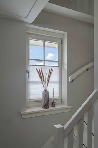 Dutchblinds Plissee Top Down Bottom UP (TDBU) lichtfilternd Weiß 60x175 - UV-beständig - Kindersicher gemäß EU-Norm - Mit Bohren - Auch für Dreh-Kipp-Fenster