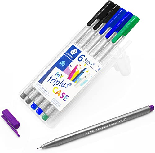 STAEDTLER 334 Triplus Fineliner mit superfeiner Spitze, 0,3 mm, 6 Stück (Lehrer)
