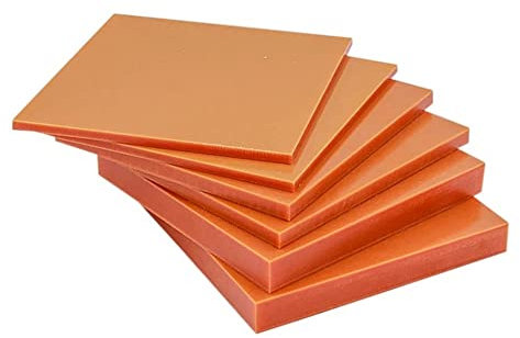 5 pièces 10 mm × 100 mm × 100 mm Bakélite Phenolic Résine Plate Feuille Orange Panneau Adhésif électrique Couloir électrique