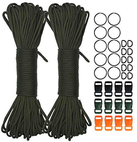 Dondeen Paracord 4mm x 30m/60m, Paracord 550 Nylon Fallschirmschnur Paracord Schnur mit 7 Kernsträngen Reißfest und Langlebig
